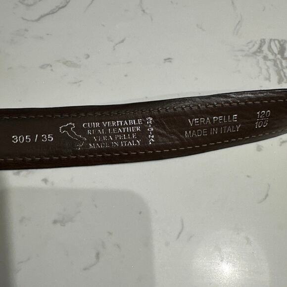 Vera Pelle Genuine Made in Italy Classic Brown Leather Belt, EUC, 120/105 - Picture 2 of 4